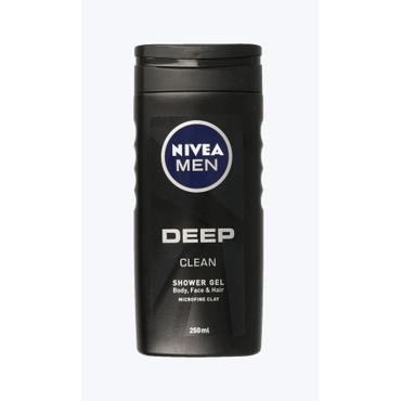 Nivea For Men -  NIVEA MEN Deep żel pod prysznic do mycia ciała twarzy i włosów, Clean 250 ml